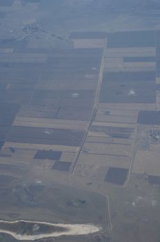 Aerial view desert Dubai