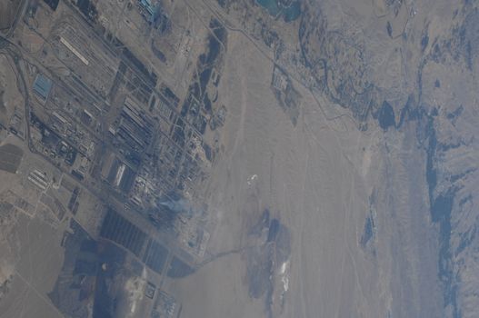 Aerial view desert Dubai