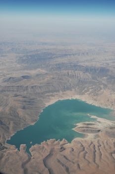 Aerial view desert Dubai