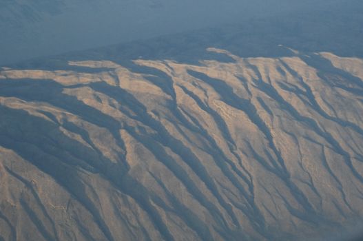 Aerial view desert Dubai