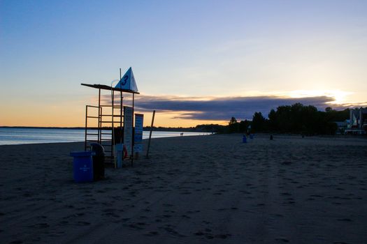 Stunning views of Lake Erie: Port Stanley Ontario Canada: as dusk approaches