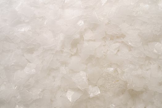 Closeup of flake ice at seafood market or super market.