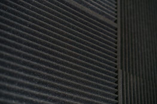 Close up of studio acoustic foam rubber wall pattern.