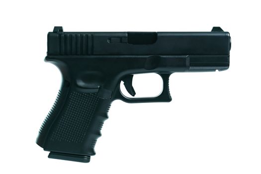 Pistol isolated on white background.