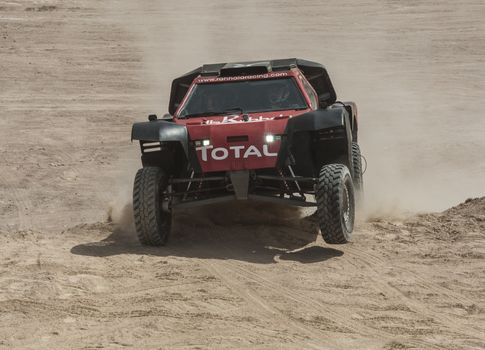 EL GOUNA, EGYPT - MAY 11TH 2018:  El Gouna Rally Cup desert rally on May 11th 2018 in El Gouna, Egypt. The opening day special time trial stage in El Gouna