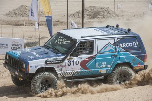 EL GOUNA, EGYPT - MAY 11TH 2018:  El Gouna Rally Cup desert rally on May 11th 2018 in El Gouna, Egypt. The opening day special time trial stage in El Gouna