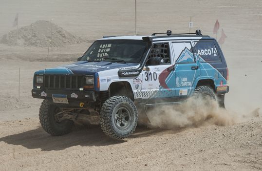 EL GOUNA, EGYPT - MAY 11TH 2018:  El Gouna Rally Cup desert rally on May 11th 2018 in El Gouna, Egypt. The opening day special time trial stage in El Gouna