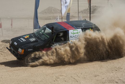 EL GOUNA, EGYPT - MAY 11TH 2018:  El Gouna Rally Cup desert rally on May 11th 2018 in El Gouna, Egypt. The opening day special time trial stage in El Gouna