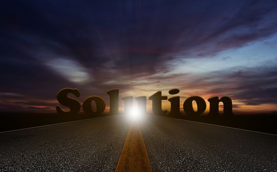 Business solution, problem concept, light at the end of the road