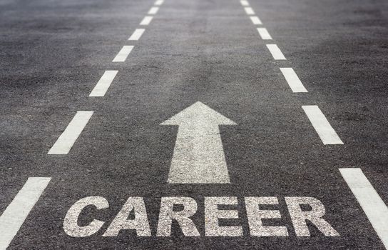 Road to career growth concept, path, human resource management