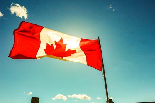 Flag of Canada on the mast, Canada is one of the most amazing free democracies in the world