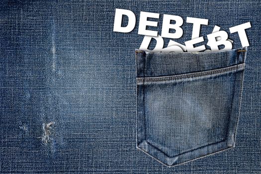 Debt concept, financial crisis background
