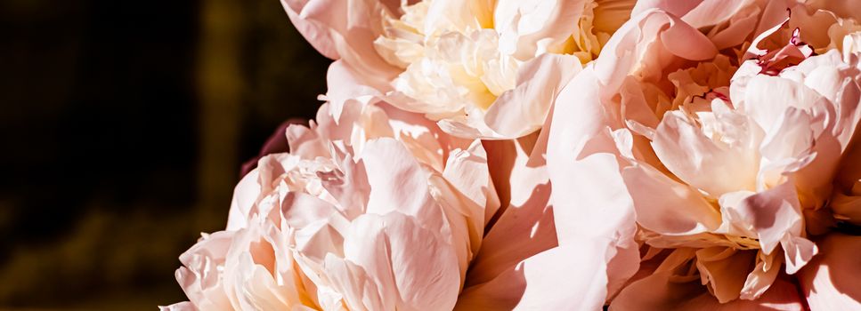 Peony flowers as luxury floral background, wedding decoration and event branding design