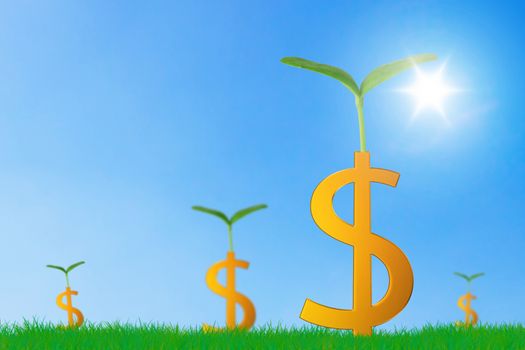 Business or idea growth concept, financial increase market profit, nature and ecology
