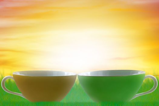 Good morning and wake up concept, cup of coffee  