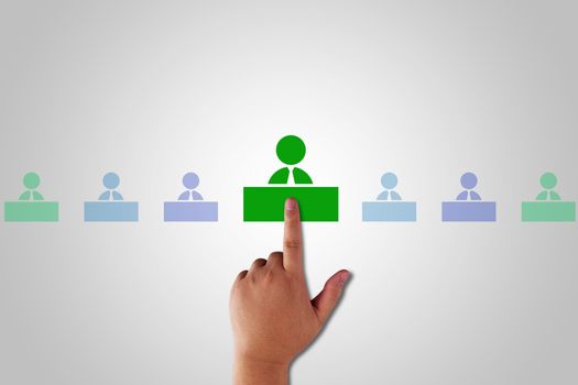 Human resource management, teamwork concept, business recruitment