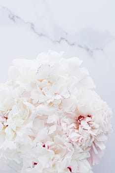 Bouquet of peony flowers as luxury floral background, wedding decoration and event branding design