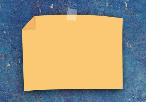 Blank note paper on blue vintage background