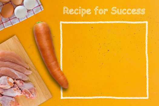 Business success concept, recipe for success with copy space