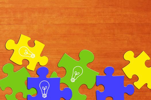 Business solution, problem concept on wood background with copy space