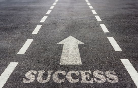 Business success concept, road to growth and achievement