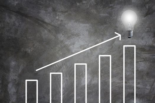 Business success concept, graph and arrow target to growth and achievement