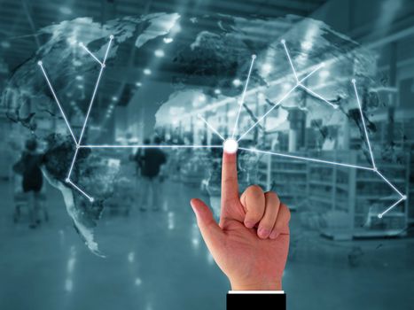 Global trading network, supply chain management concept, logistic import and export, Elements of this image furnished by NASA