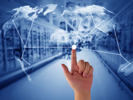 Global trading network, supply chain management concept, logistic import and export, Elements of this image furnished by NASA