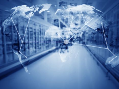 Global trading network, supply chain management concept, logistic import and export, Elements of this image furnished by NASA