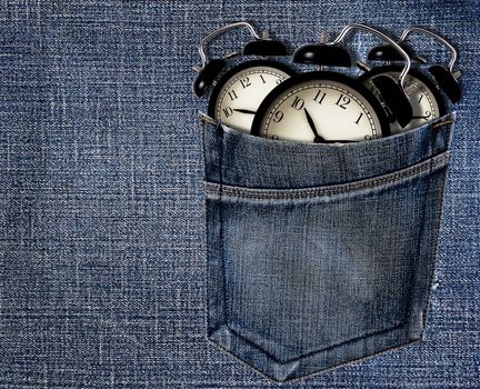 Save time concept, business management and planning, alarm clock and pocket