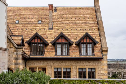 Traditional House with tile roof in Geneva Old Town - image