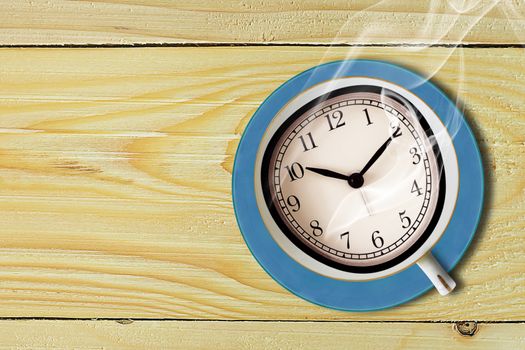 Time management concept, business strategy and planning, coffee cup and clock