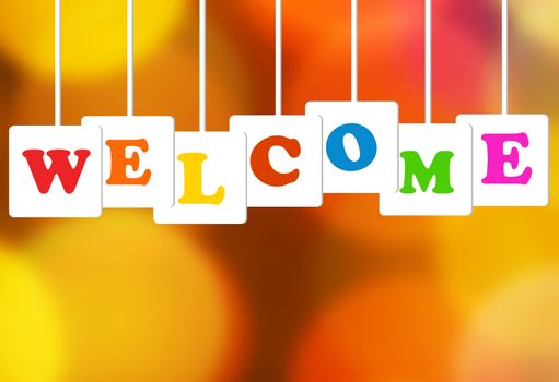 Welcome banner with text concept, copy space
