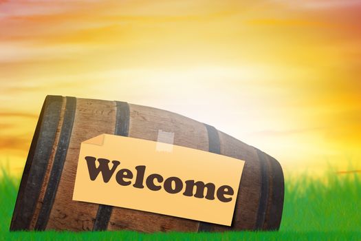 Welcome banner with text concept, copy space