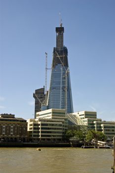 Construction of The Shard skyscraper in Southwark, South London.