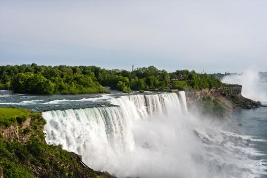 Niagara falls between United States of America and Canada