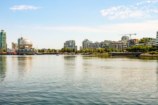 Panorama of Yaletown and downtown Vancouver after sunset