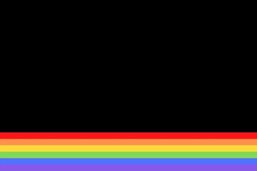 illustration with colorful rainbow flag or pride flag / banner of LGBTQ (Lesbian, gay, bisexual, transgender & Queer) organization as border at bottom. Pride month parades are celebrated in June