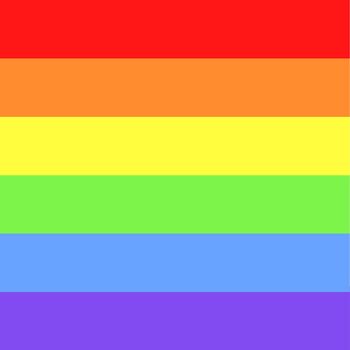 Square Illustration of colorful rainbow / pride flag / banner of LGBTQ (Lesbian, gay, bisexual, transgender & Queer) organization. June is celebrated as the Pride month and parades are held in cities