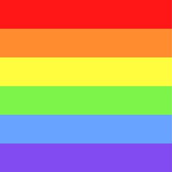 Square Illustration of colorful rainbow / pride flag / banner of LGBTQ (Lesbian, gay, bisexual, transgender & Queer) organization. June is celebrated as the Pride month and parades are held in cities