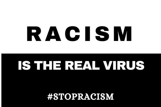 Racism is the real virus Illustration against black and white background. There is a huge protest going on in many cities of United States of America (USA) over the death of George Floyd