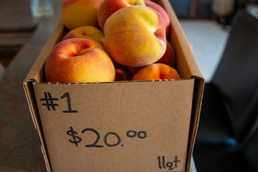 Fresh Organic Peaches Heap Of Fresh Ripe Peaches