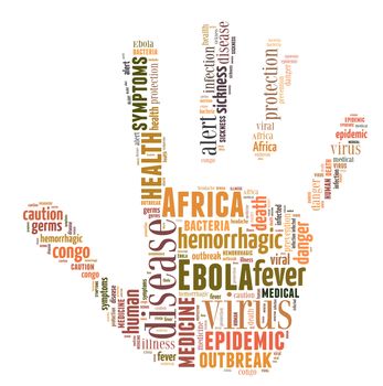 Words cloud illustration about the spread of Ebola in Africa