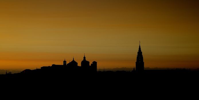 Night view of the skyline of Toledo in Spain