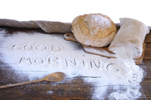 Bread on the table of the bakery.