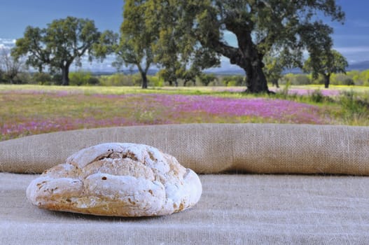 Bread on the table of the bakery.