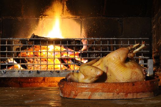Turkey prepared to put in the oven.