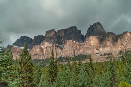 Castle mountain view from bow valley, Alberta, Canada