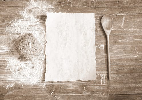Parchment over the kitchen table to the menu.