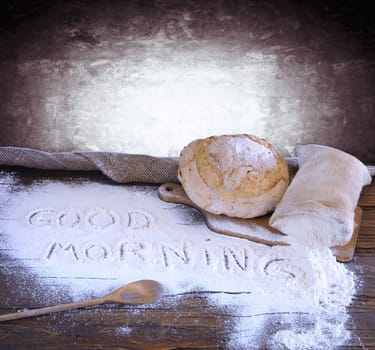 Bread on the table of the bakery.